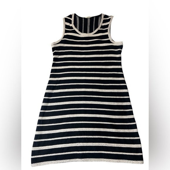 Max studio women’s size 8 Black and White Striped Sleeveless Dress 100% cotton - Picture 5 of 9